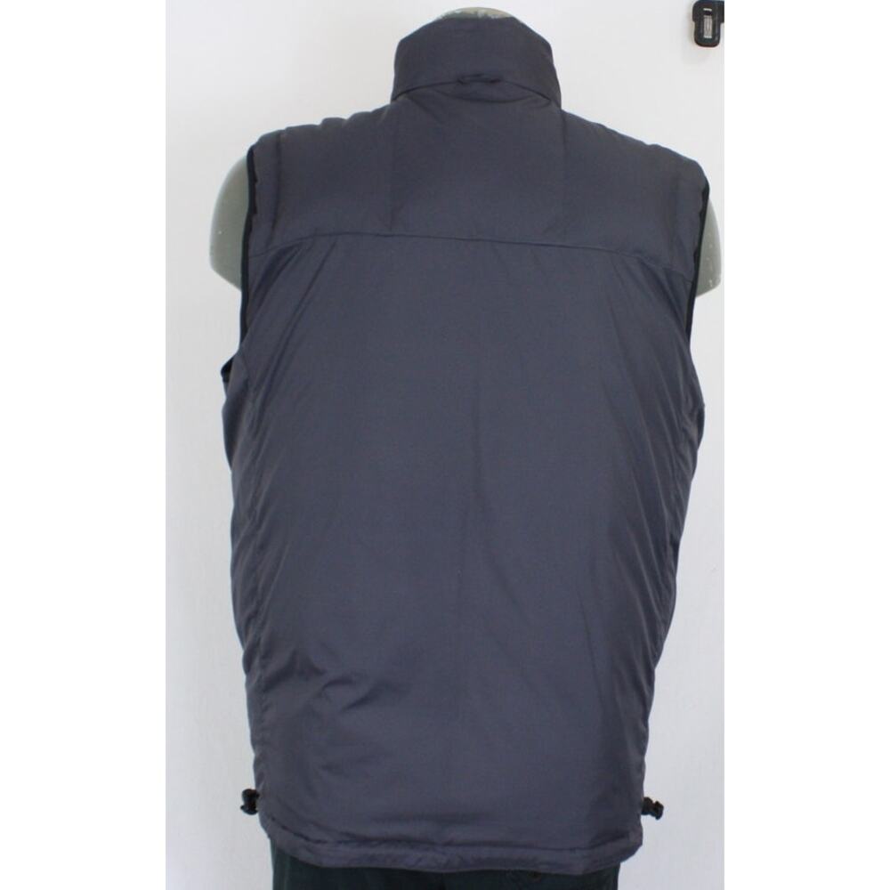 Vintage Eddie Bauer Down Filled Reversible Puffer Vest Black/Blue Mens M - Picture 4 of 11